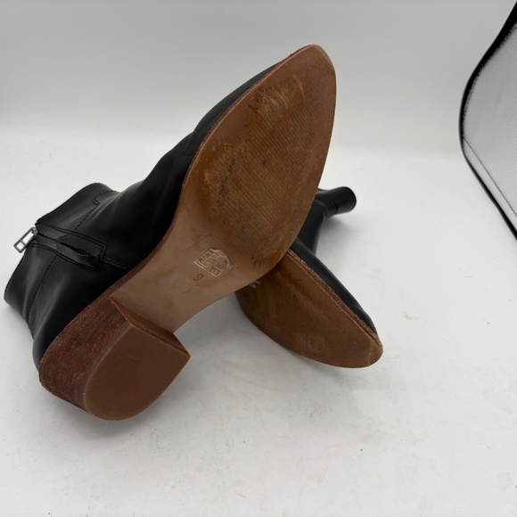 MADEWELL Charley Womens Black Leather Ankle Boots Side Zip Stacked Heel Size 9 - Picture 10 of 10